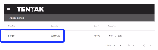 Tentak Menú - Configuración