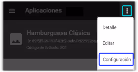 Tentak Menú - Configuraciones