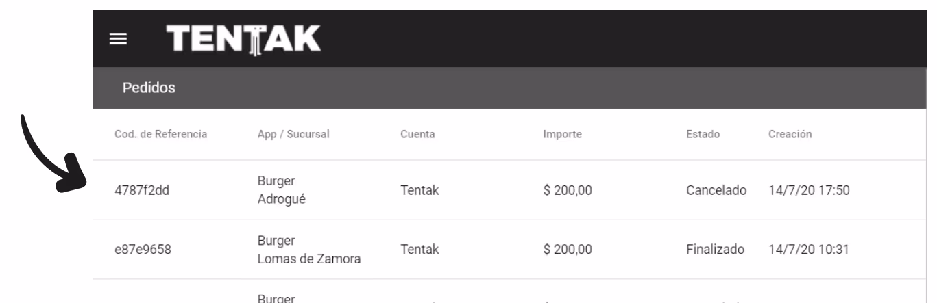 Tentak Menú - Pedido